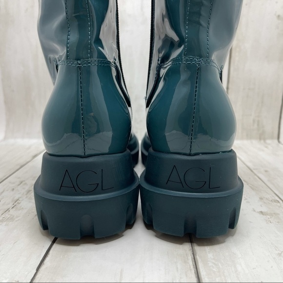 AGL 40mm Patent Leather Midi Boots Size 7 - Picture 9 of 15